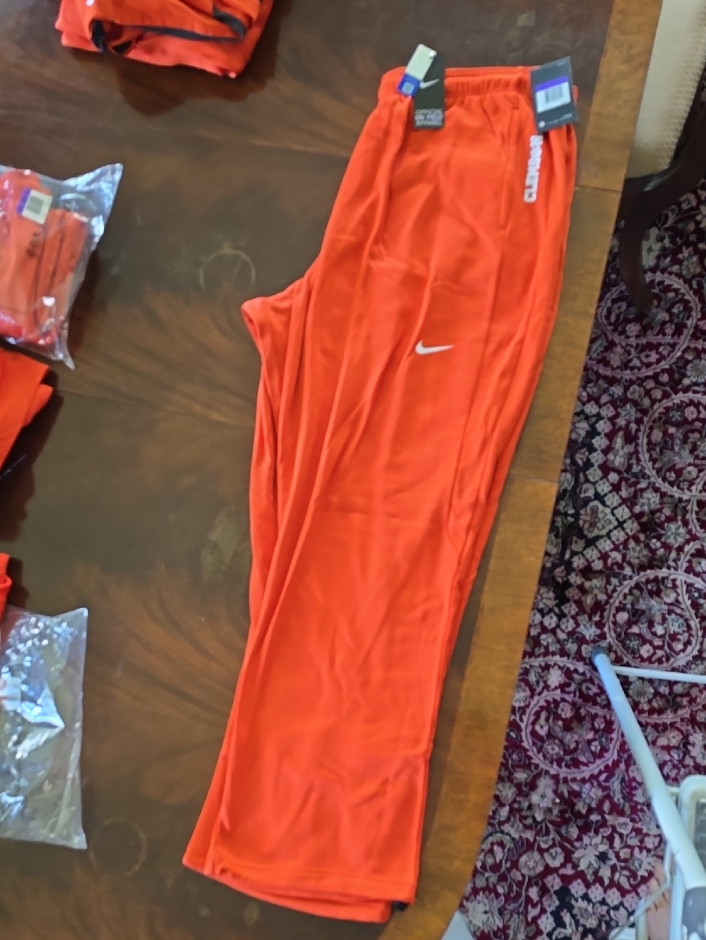 Nike Clemson THERMA Athletic Pants with White Swoosh And Tiger Paw